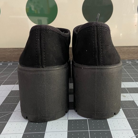 NWOT women's Victoria Chunky Heel Lace-Up Oxford - Vegan suede black - Picture 5 of 6